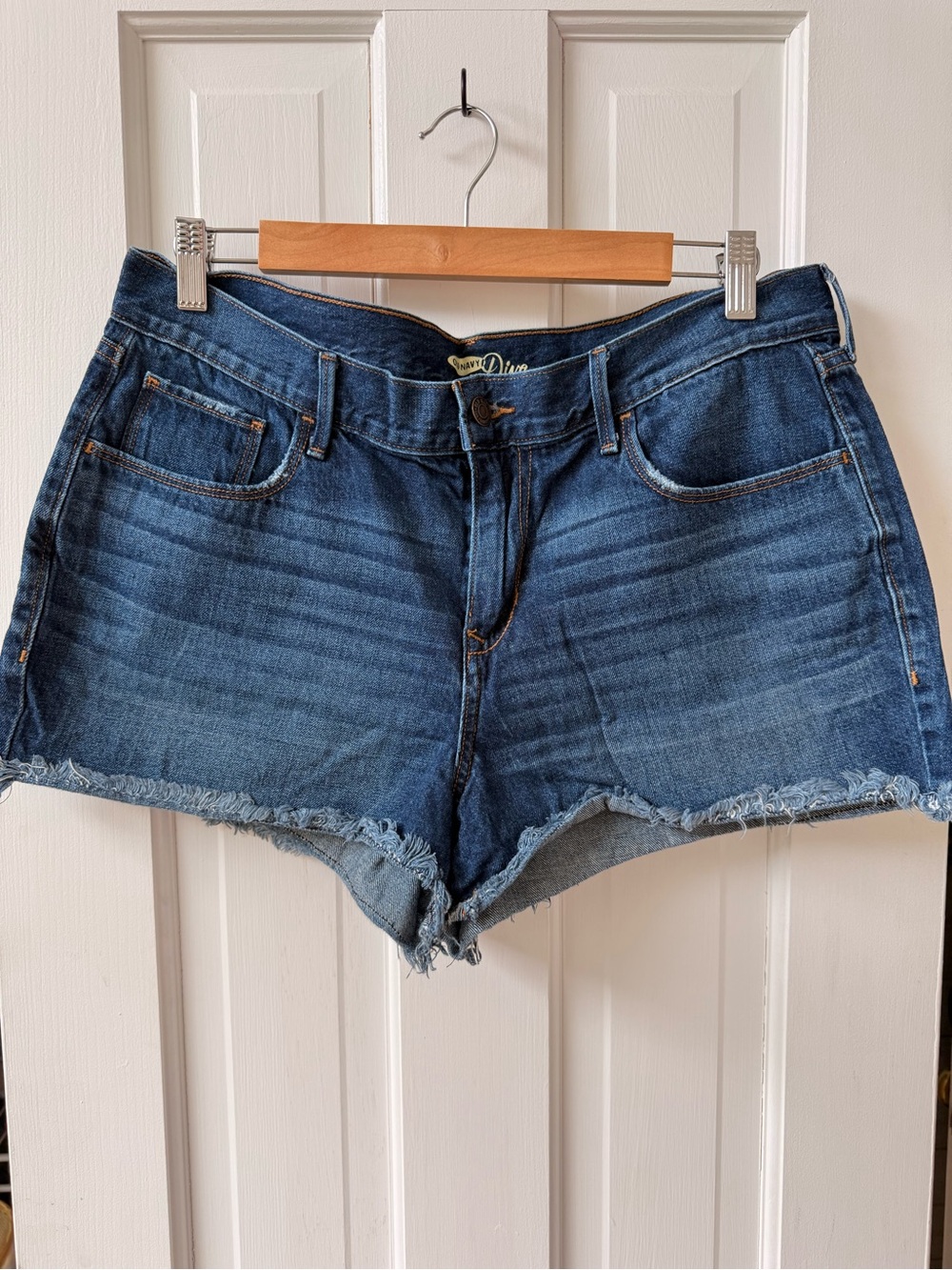 Old Navy Dark Blue Frayed Hem Denim Shorts